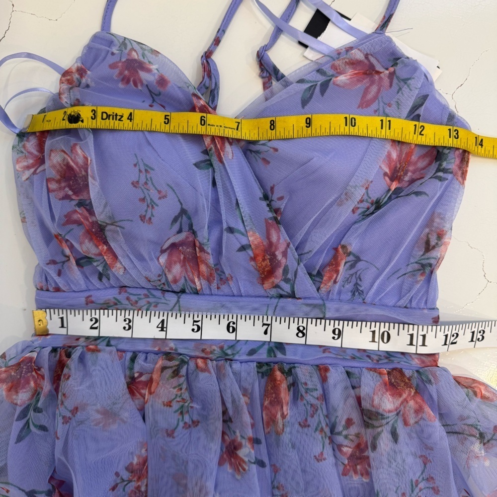 City Studio Tulle Tiered Floral Floral Babydoll Maxi Dress HOCO Gown Wedding 0 - Picture 12 of 13